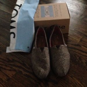 Toms classic metallic tweed woman shoes