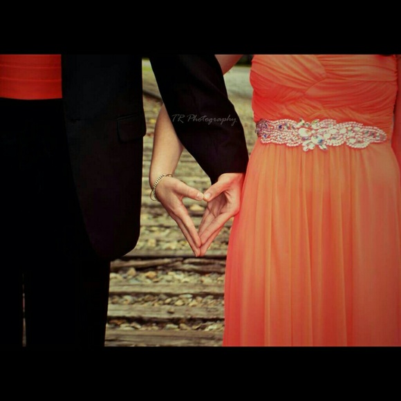 Pink/orange prom dress