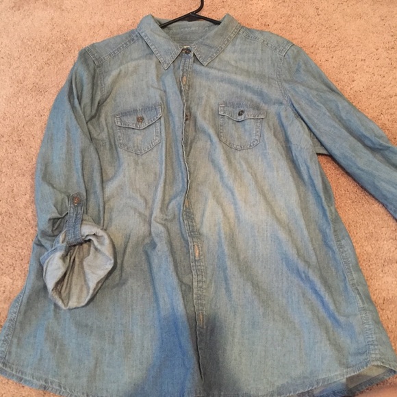 Denim button down
