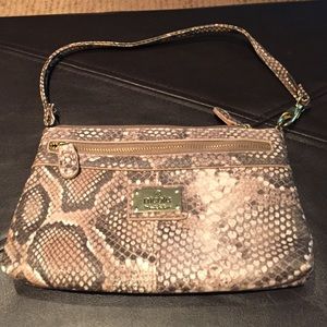 Nicole Miller snake skin patterned shoulder purse