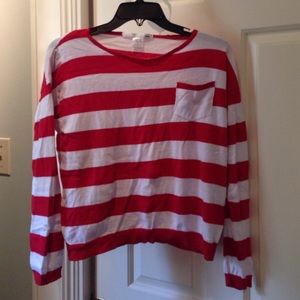 Long sleeved striped top