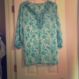 Greens bs blue boho top!