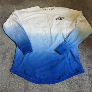 VS PINK Blue ombré crew
