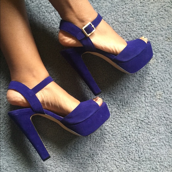 Bright Blue platform sandals - Picture 3 of 4
