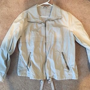 Old Navy utility jacket and striped shirt
