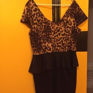 Leopard peplum dress