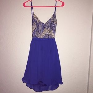 Blue Backless Cocktail Dress
