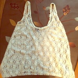 White Lace floral print top