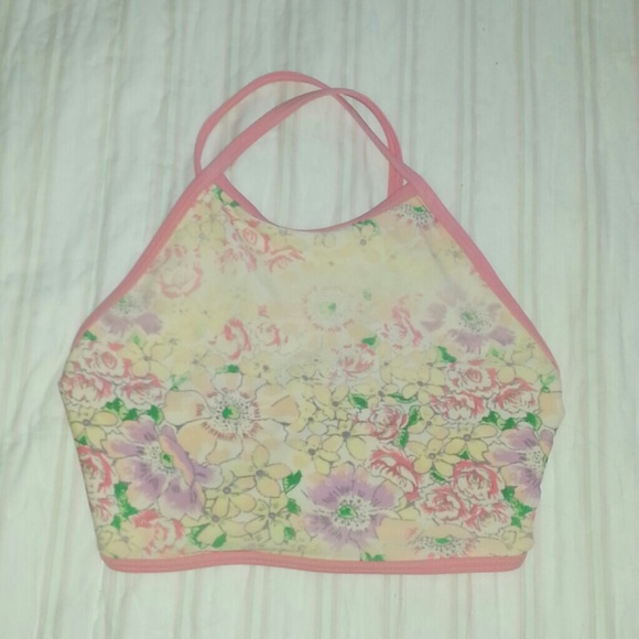 Aerie High-neck Floral Print Bikini Top