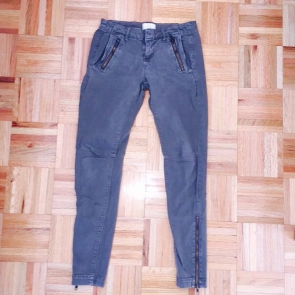 SOLD-  Olive Green Zara pants with hardware detail