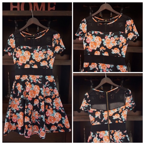 ❤️ Blk Floral Sheer Dress