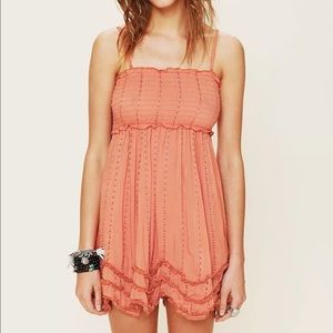 Free people waves hem coral slip dress S