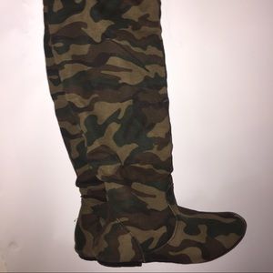 Camo over the knee boots