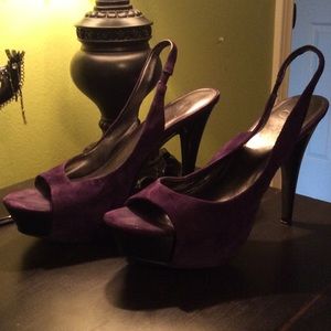 Jessica Simpson purple suede heels