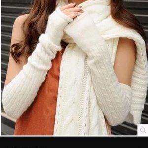 hand knitted half fingers warmer long gloves