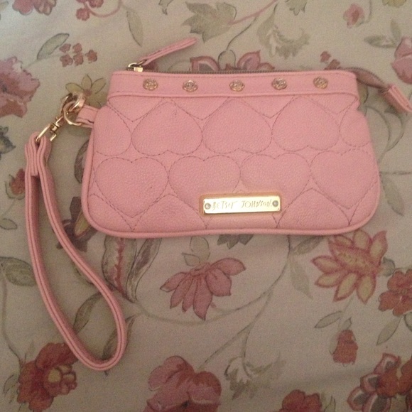 Pink betsey Johnson wristlet