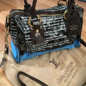 Blue Snake Skin Pattern Handbag