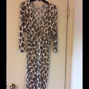 Green & white dress.