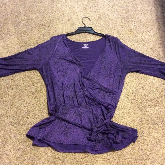 Purple and black cheetah print Lane Bryant top