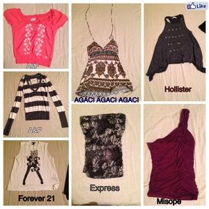 7 name brand shirts and sweater