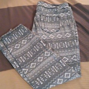 Grey white and black skinny jeans