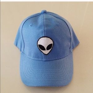 Blue alien baseball cap