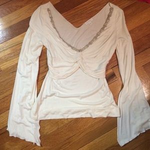 Bedazzled white top