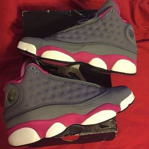 Pink/gray/white Jordans i call them "She got game"
