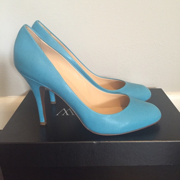 J.Crew Mona Leather Pump in Brocade Blue
