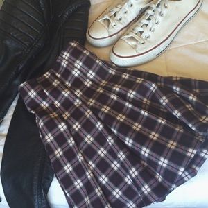 Pleated Plaid 90's Inspired Mini Skirt