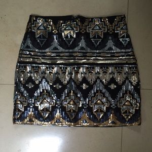 NWOT Sequin Tribal Pencil Skirt