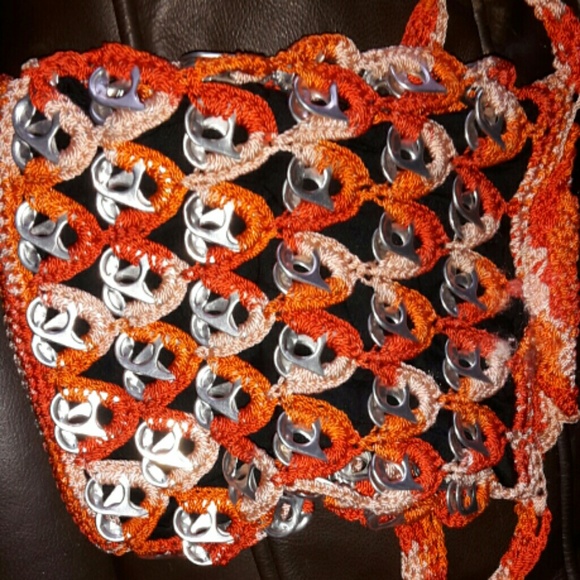 COOL HAND KNITTED CAN TAB CROSSBOW MESSENGER BAG