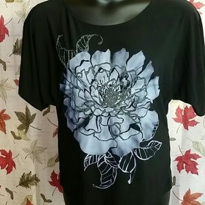 Black shirt with flower size L