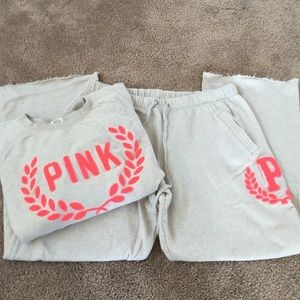 VS Pink sweat shirt and pants.