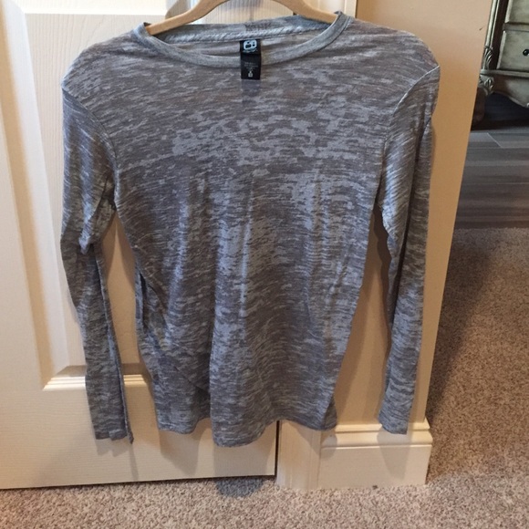 Gray long sleeve burn out t-shirt