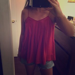 Dark red tank.