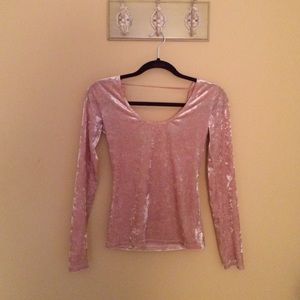 SOLD- light pink tight open back top!