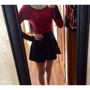 Red and Black Express Sweater Dress