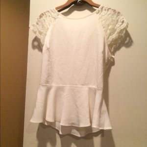 White peplum top