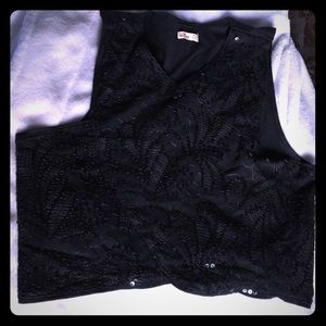 Black sequined Hollister top medium