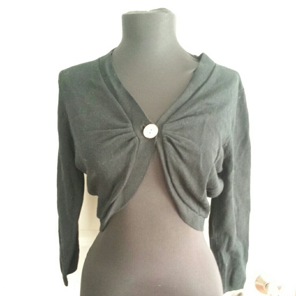 Black cropped cardigan - Picture 1 of 2