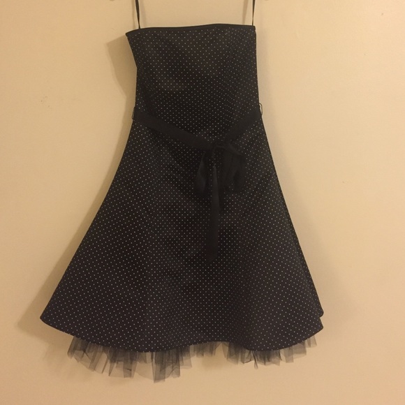 Black and white polka dot cocktail dress