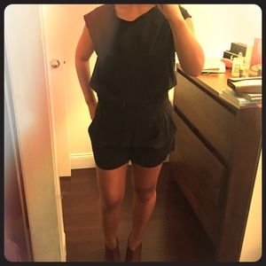 Wilfred black silk jumper with open back