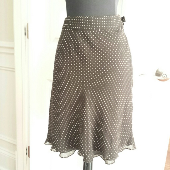 Ann Taylor Brown polka dot skirt