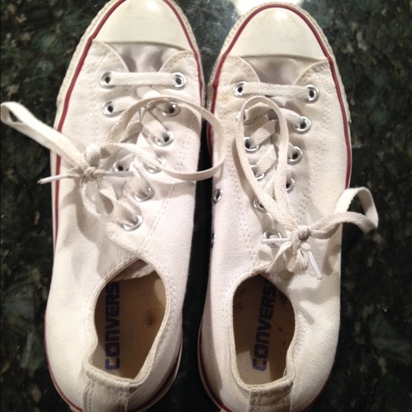 white low-top converse. size 8 women