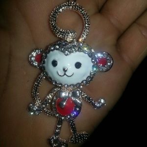White Gold monkey necklace