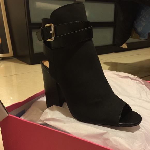 Black peep toe booties