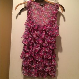 Express Ruffles floral tank top