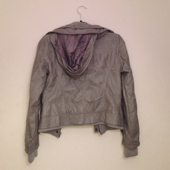 Grey Faux Leather Jacket - Picture 2 of 4