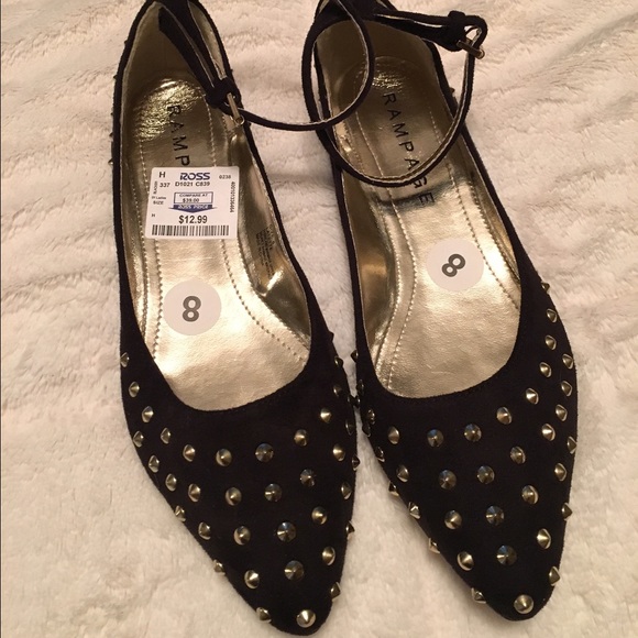 Gold studded flats